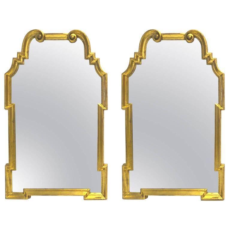 Pair Of Italian La Barge Gold Leaf Wood Frame Mirrors At 1stdibs Pair Of Italian La Barge Gold Leaf Wood Frame Mirrors For