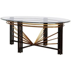 Faux Bamboo and Brass Coffee Table