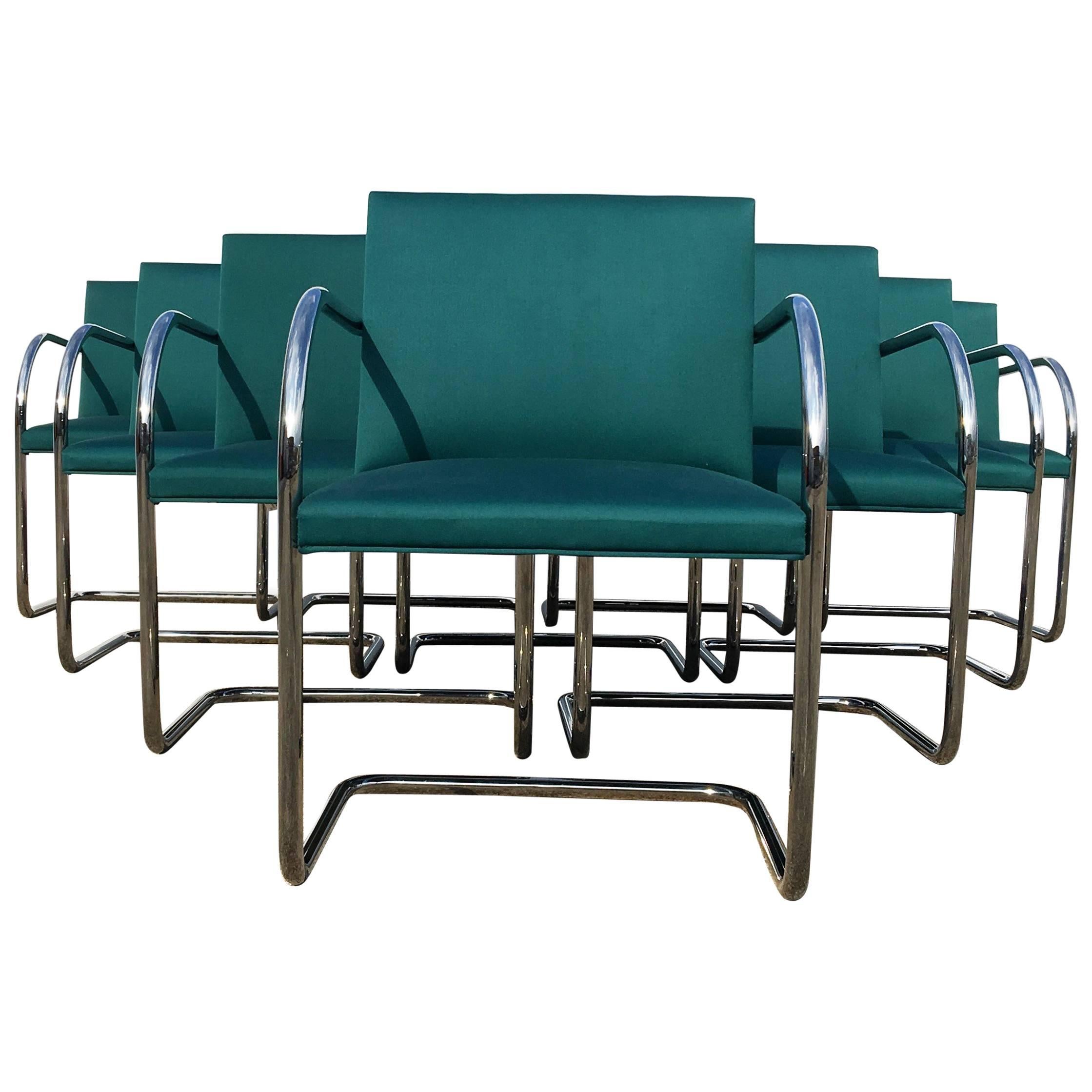 Set of Ten Mies van der Rohe Tubular Brno Chairs by Knoll
