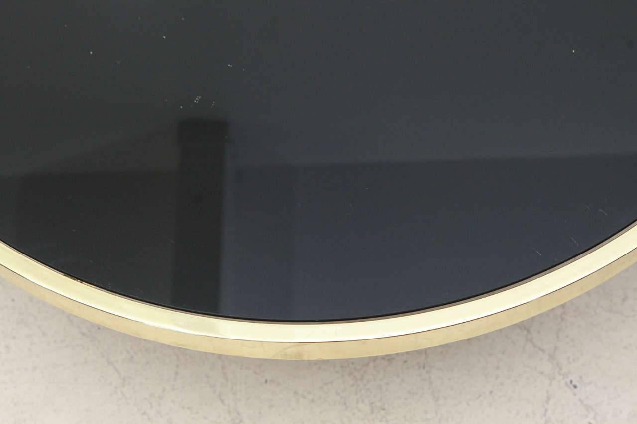 Mid-Century Modern Black Glass and Brass Swivel Coffee Table by the Design Institute of America