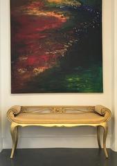 Hollywood Regency French Style Carved Window Bench