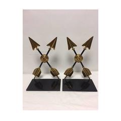 Pair of Maitland-Smith Cross Arrow Bookends