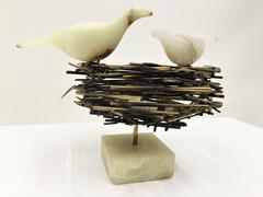 Rare C. Jere Signed "Bird Nest" Table Sculpture
