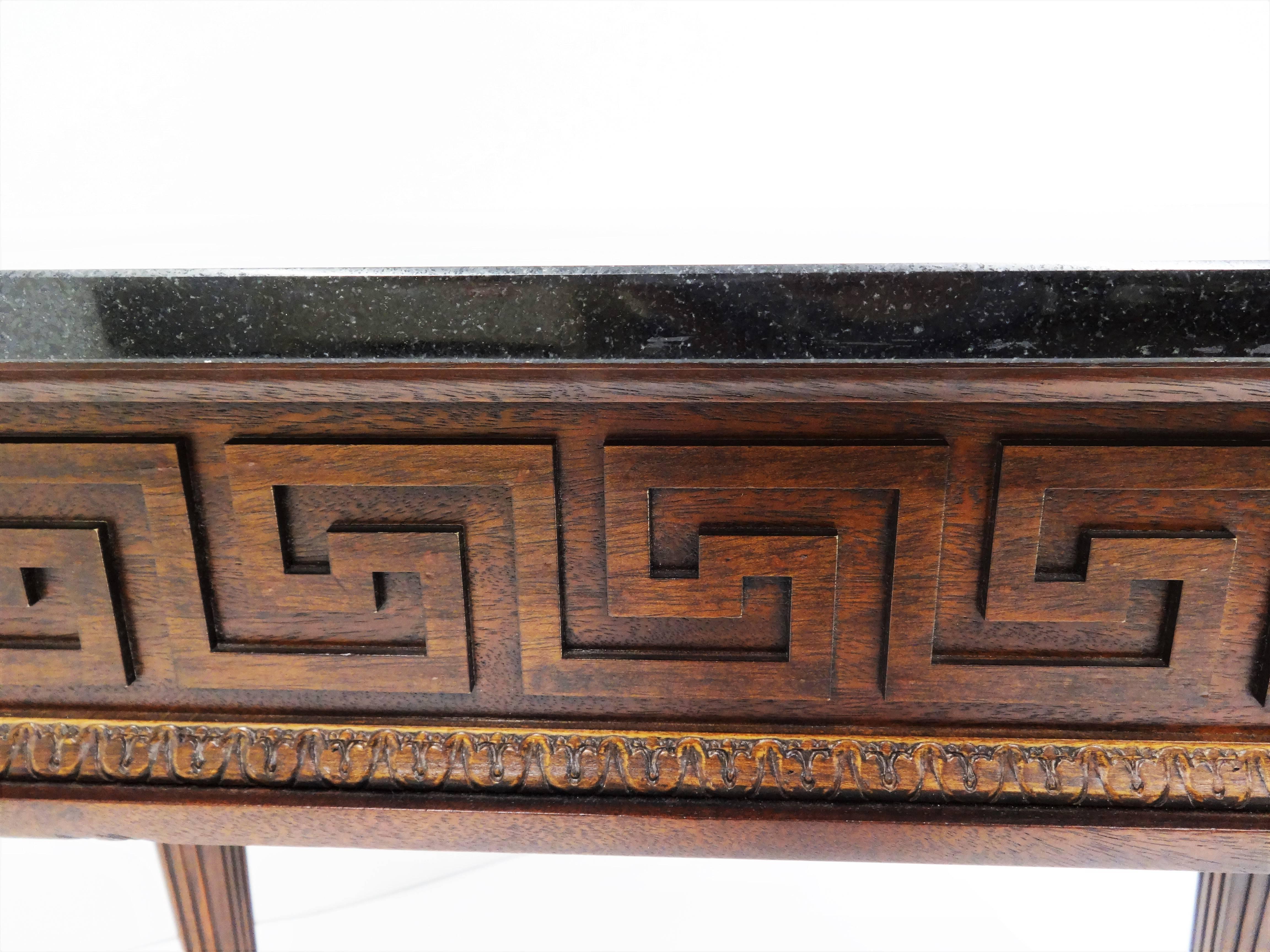 Mid-20th Century Neoclassical Greek Key Console Table Attributed to Maison Jansen For Sale