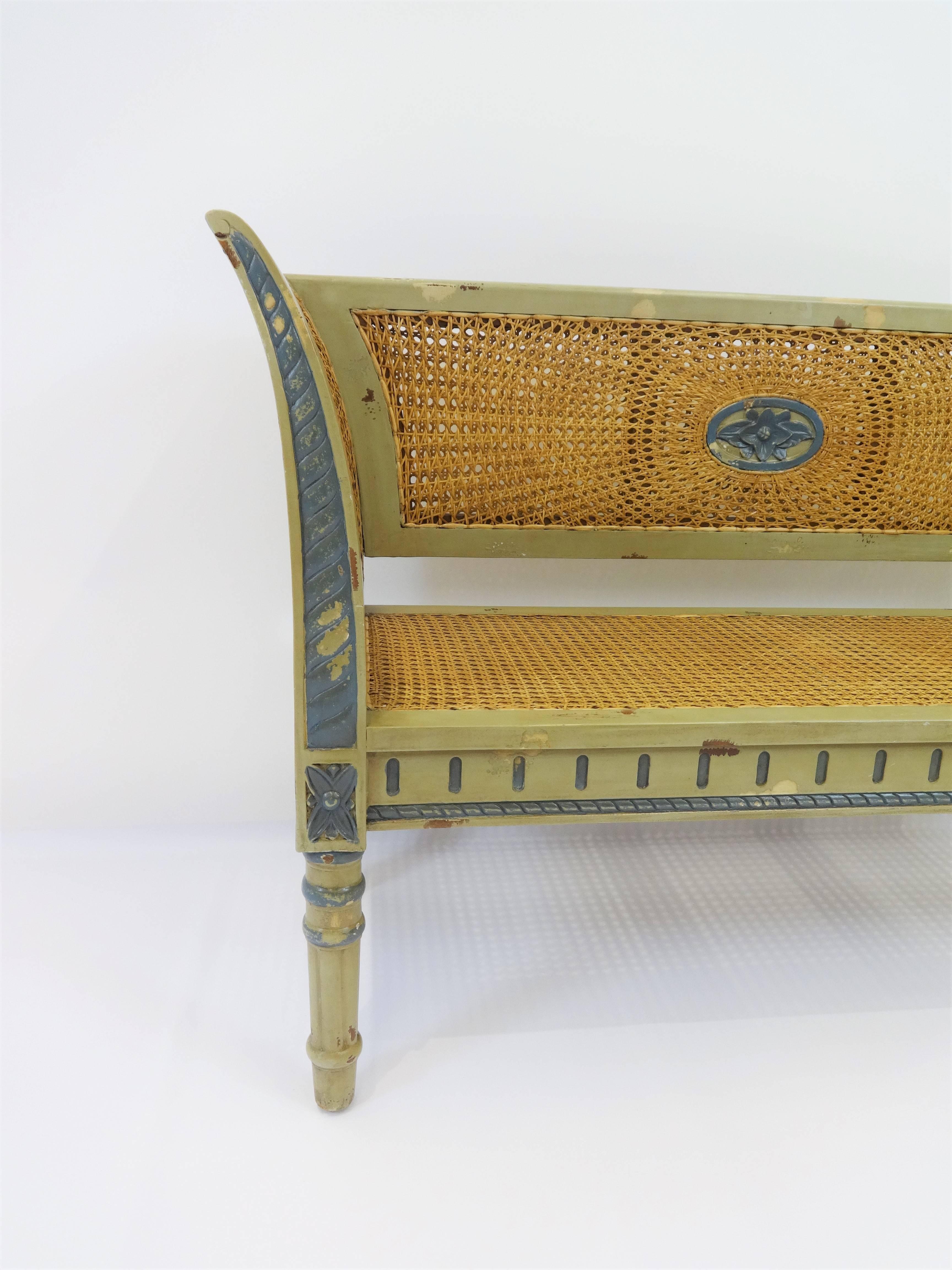 20th Century Regency Style Painted Bench