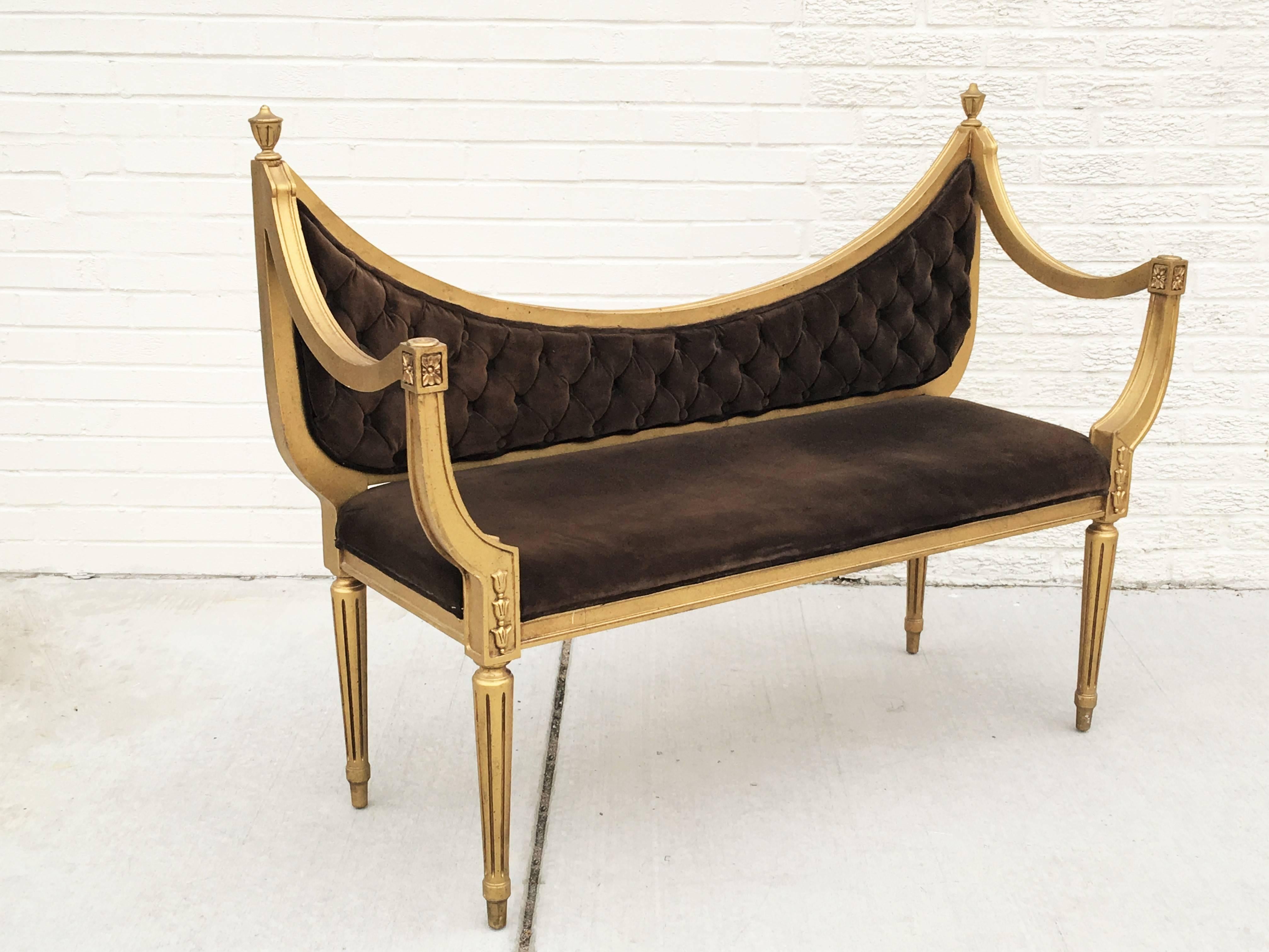 Louis XV French Jansen Style Upholstered Bench