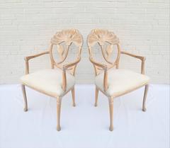 Six Floral Carved Dining Chairs in the Manner of Phyllis Morris