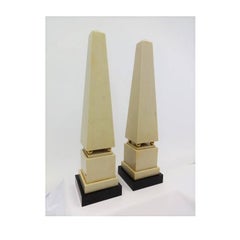 Pair of Large Modernist Bone Obelisks