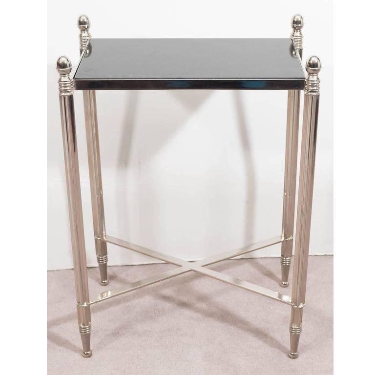 Chrome and Granite Top Side Table at 1stDibs