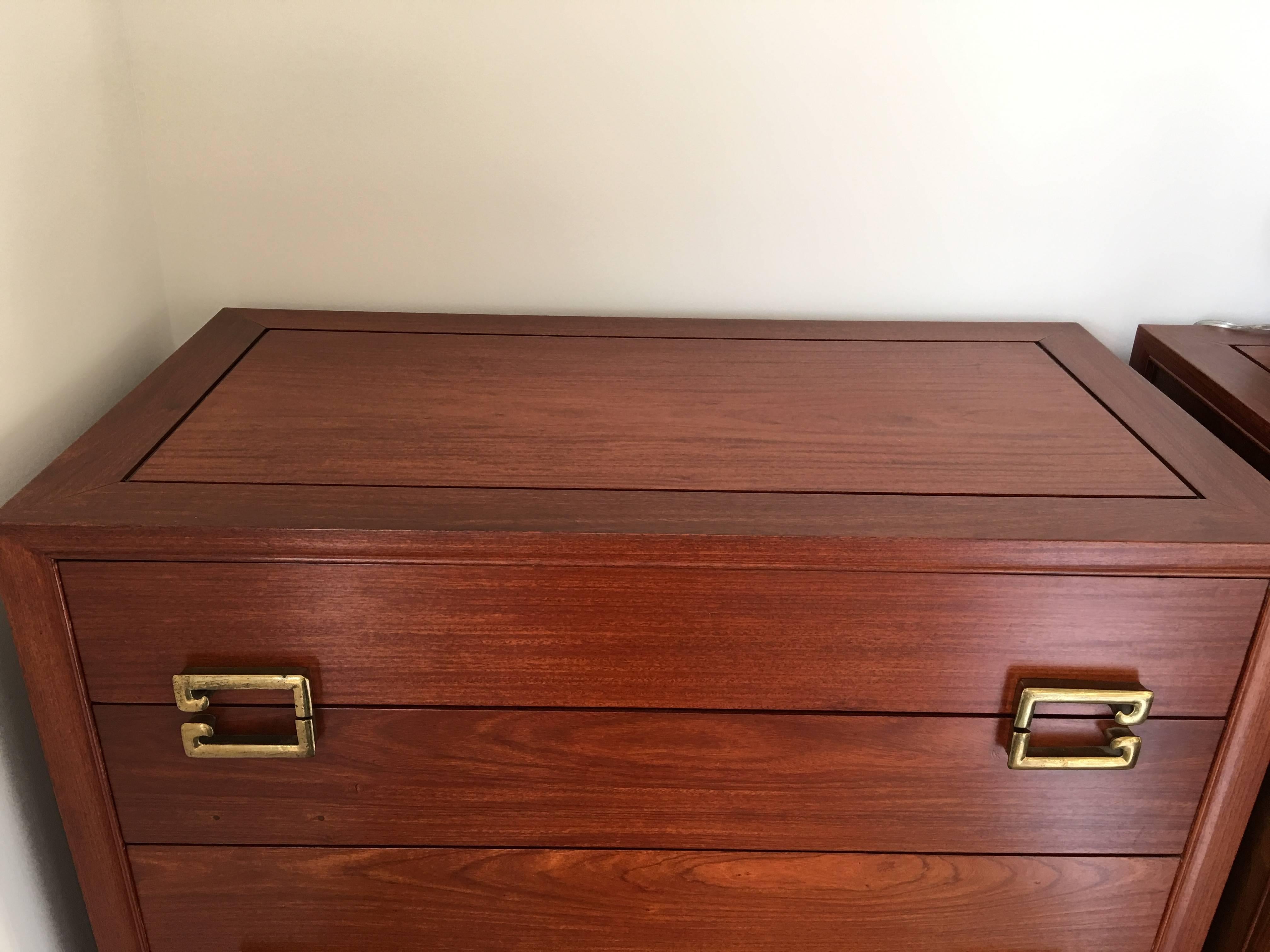 Set of Four Paul Frankl Style Rosewood Gentlemen's Chests In Good Condition For Sale In Dallas, TX