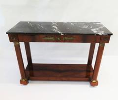 Pair of 19th Century French Empire Consoles with Marble Top