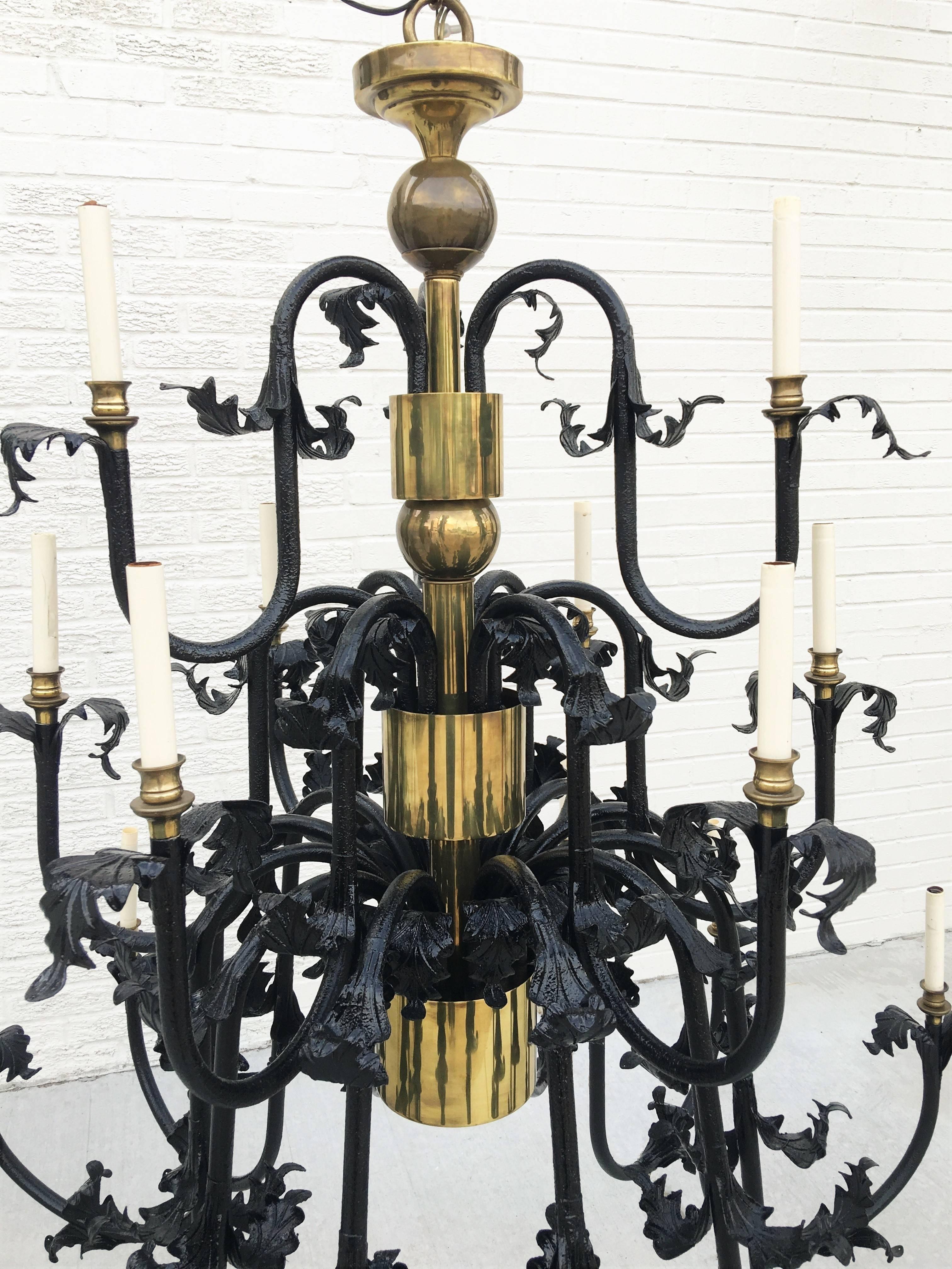 20th Century Grand Three-Tiered Chandelier  For Sale