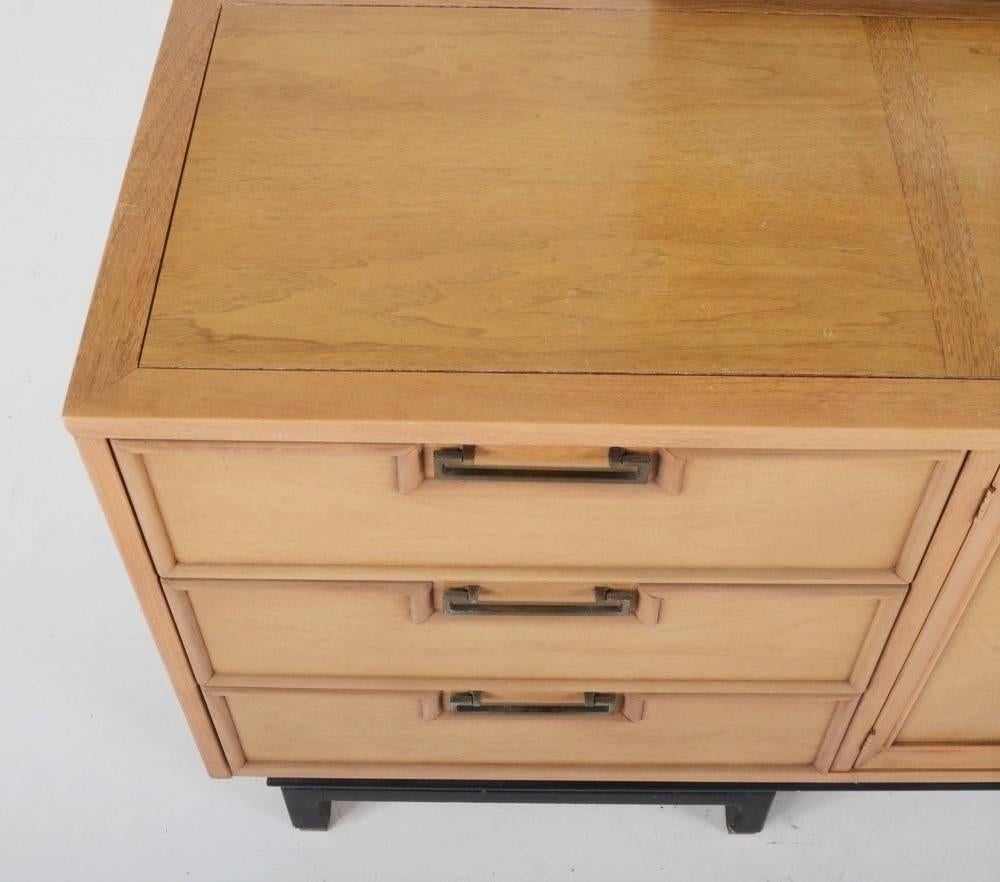 Patinated Hollywood Regency Nine-Drawer Dresser by American of Martinsville For Sale
