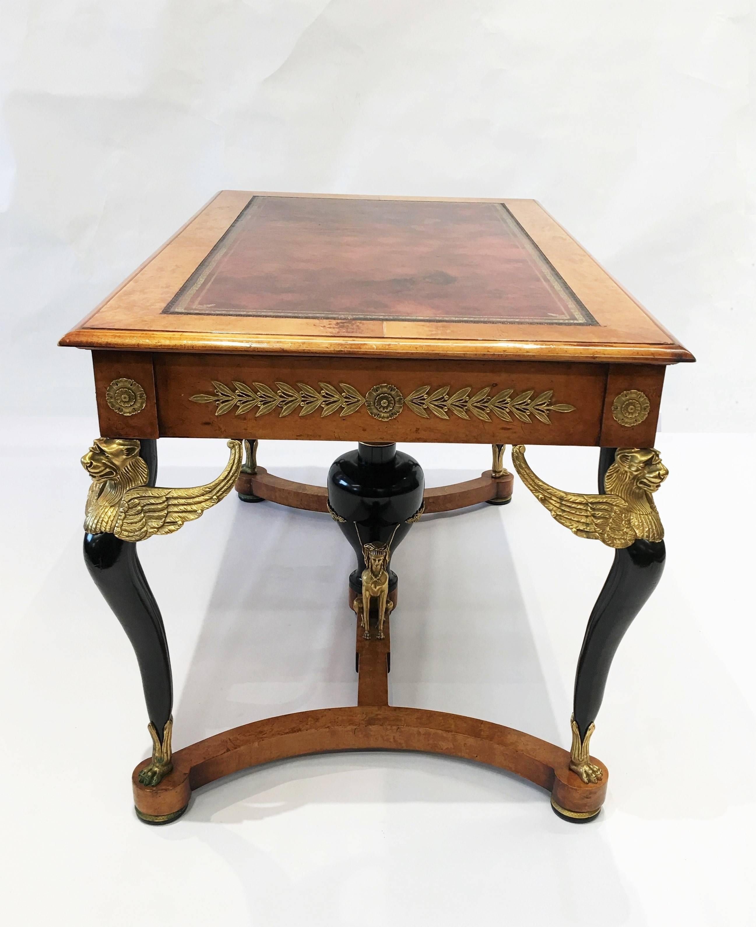 19th Century French Empire Writing/Center Table In Good Condition For Sale In Dallas, TX