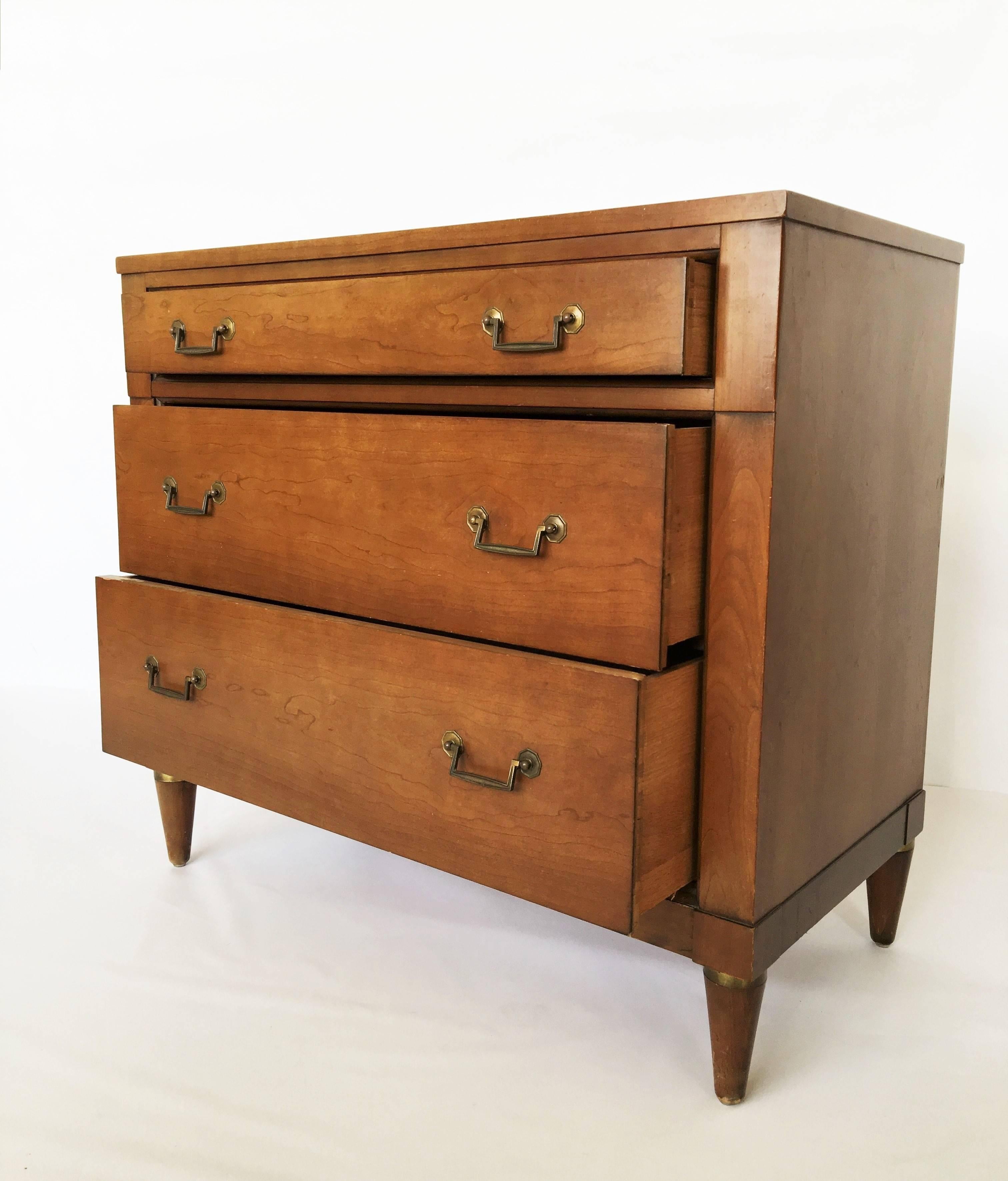 American Mid-Century Modern Three-Drawer Bachelor Chest/Commode by Century Furniture