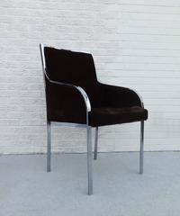 Set of Six Chrome Dining Chairs by Dillingham in the style of Milo Baughman