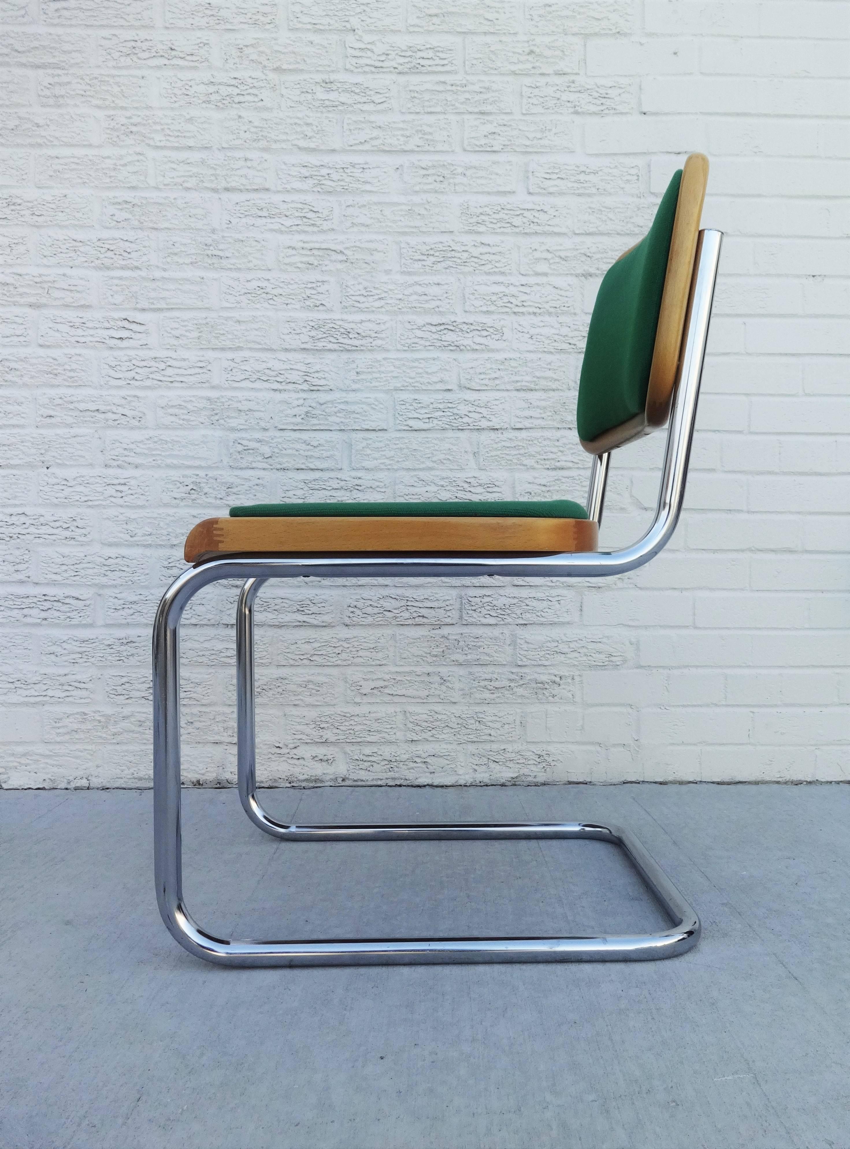 Beautiful set of six original Italian “Cesca” chairs. (stamped "made in Italy"). Cesca chairs were originally designed in 1928 by French Hungarian architect Marcel Breuer and named after his daughter Francesca. 

This Bauhaus style