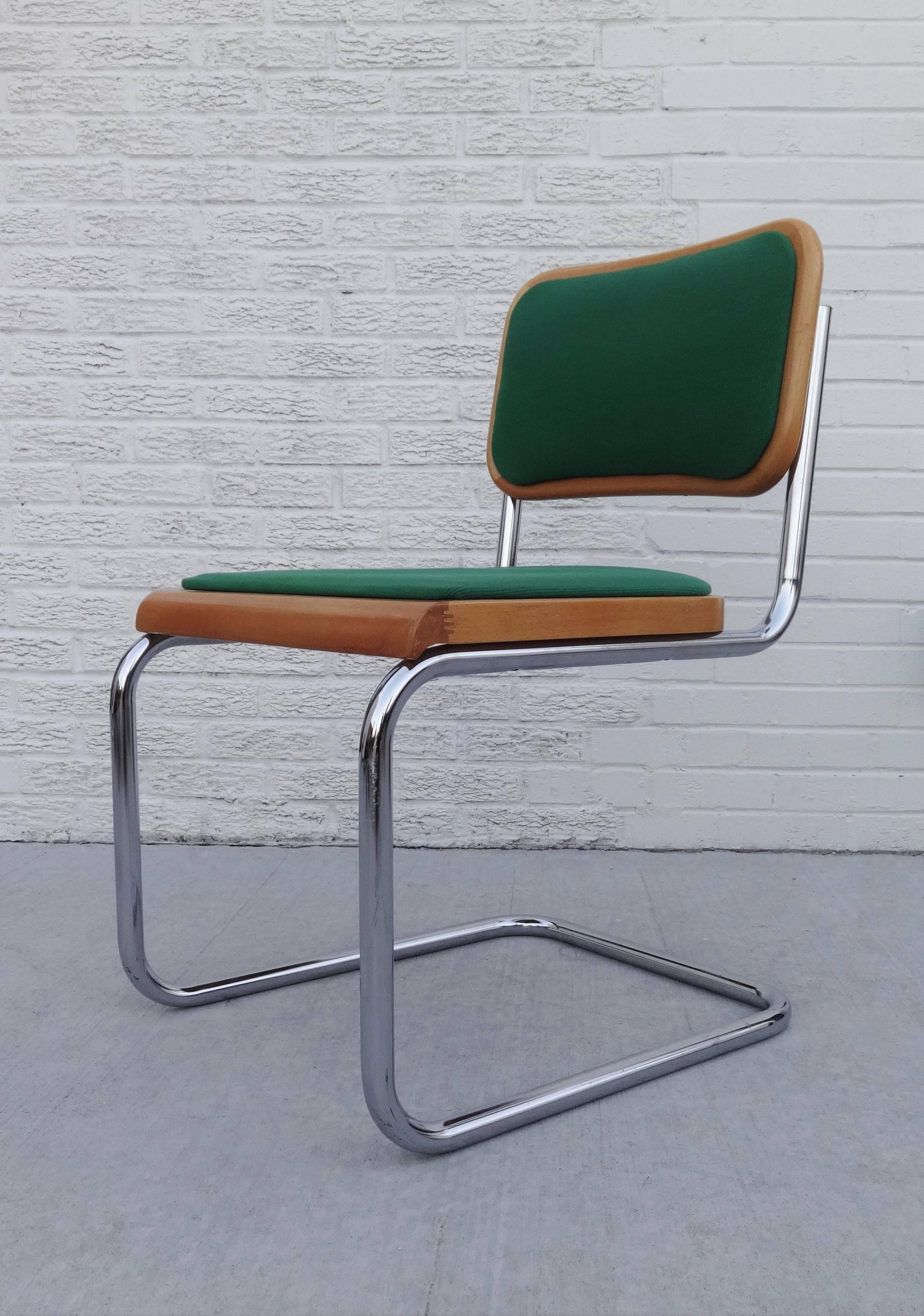 Mid-Century Modern Set of Six Green Marcel Breuer 