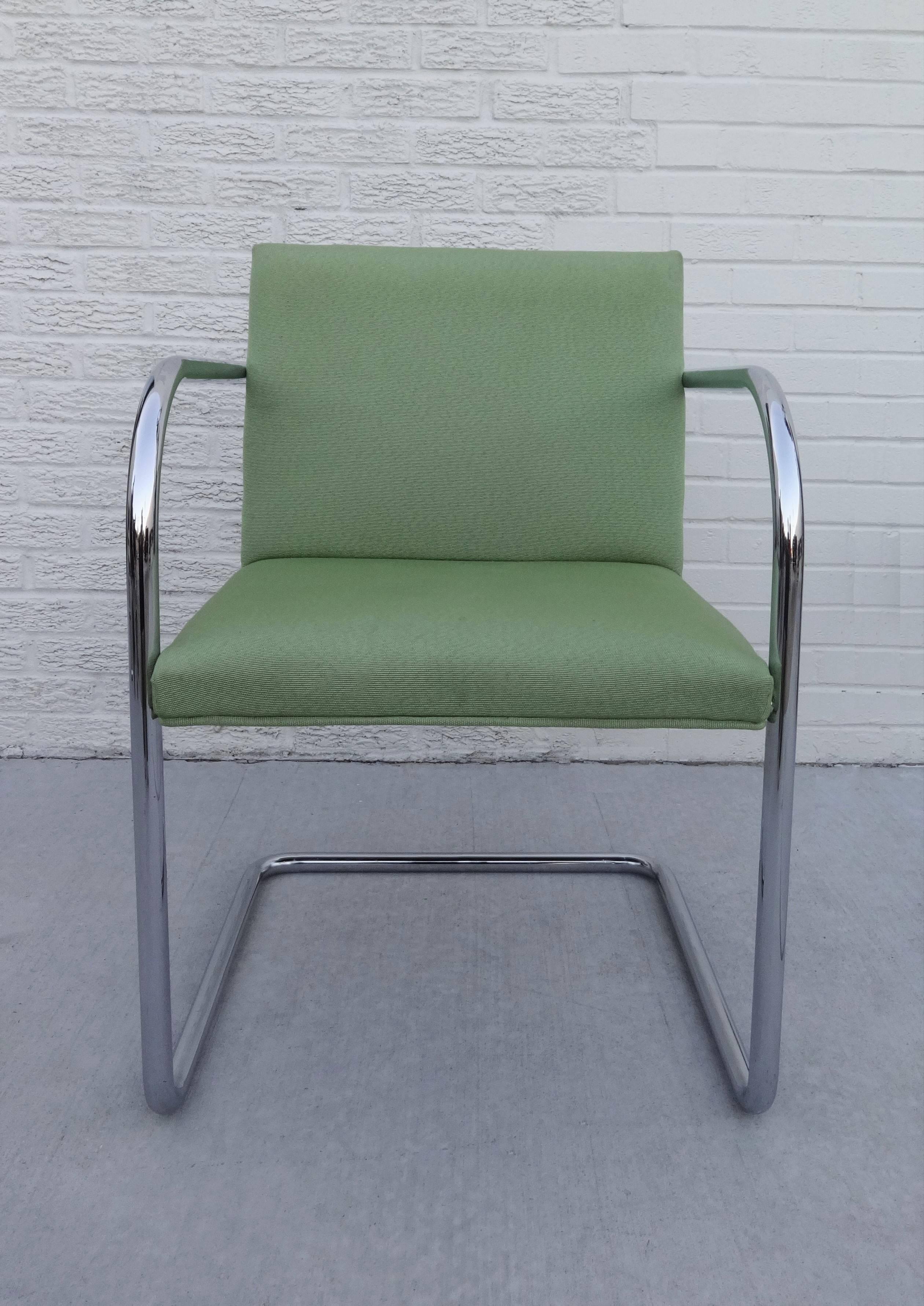 Set of Six Mies Van Der Rohe Tubular Brno Chairs by Knoll In Good Condition In Dallas, TX