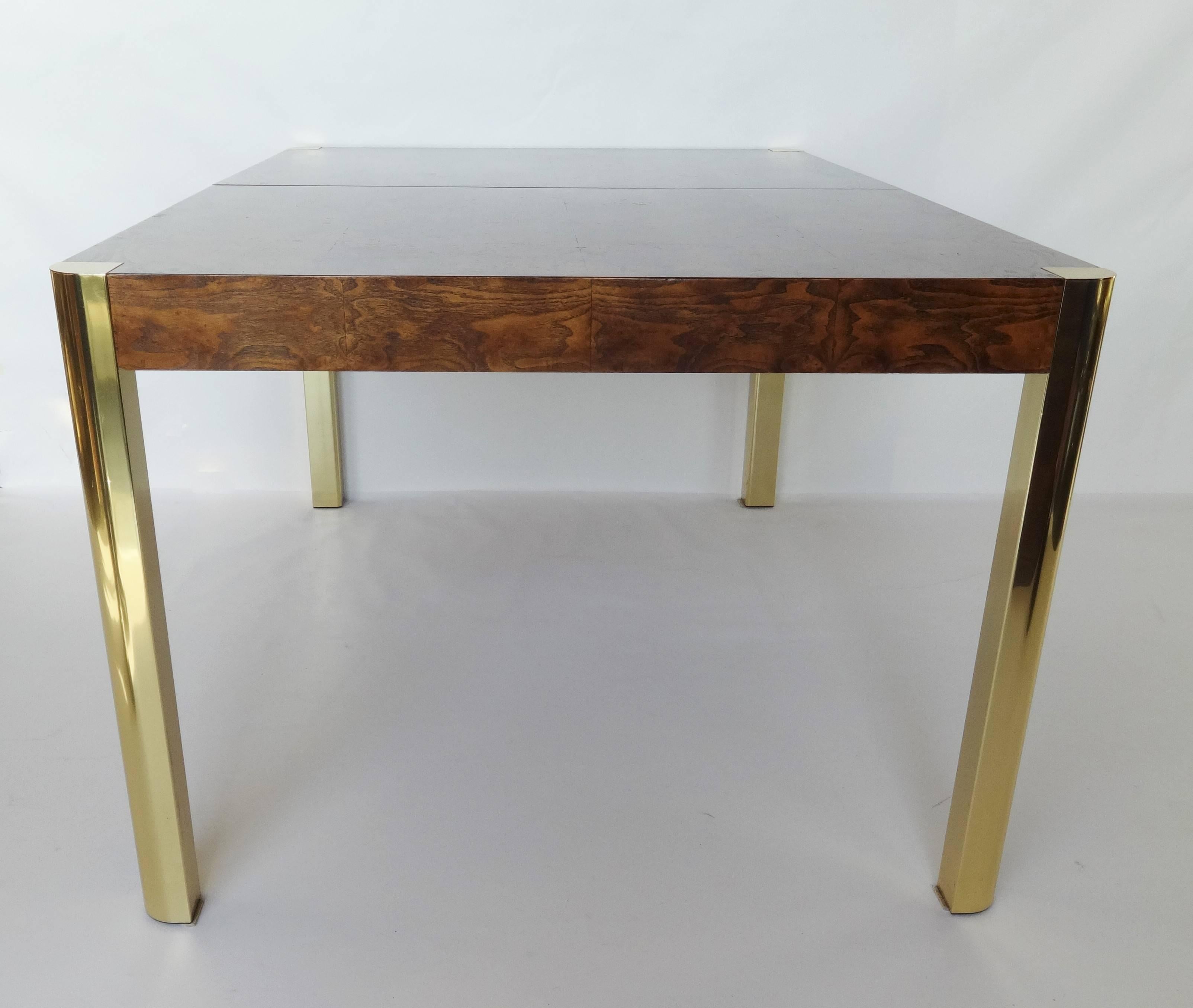 Late 20th Century Burl Wood and Brass Dining Table by Century Furniture Company