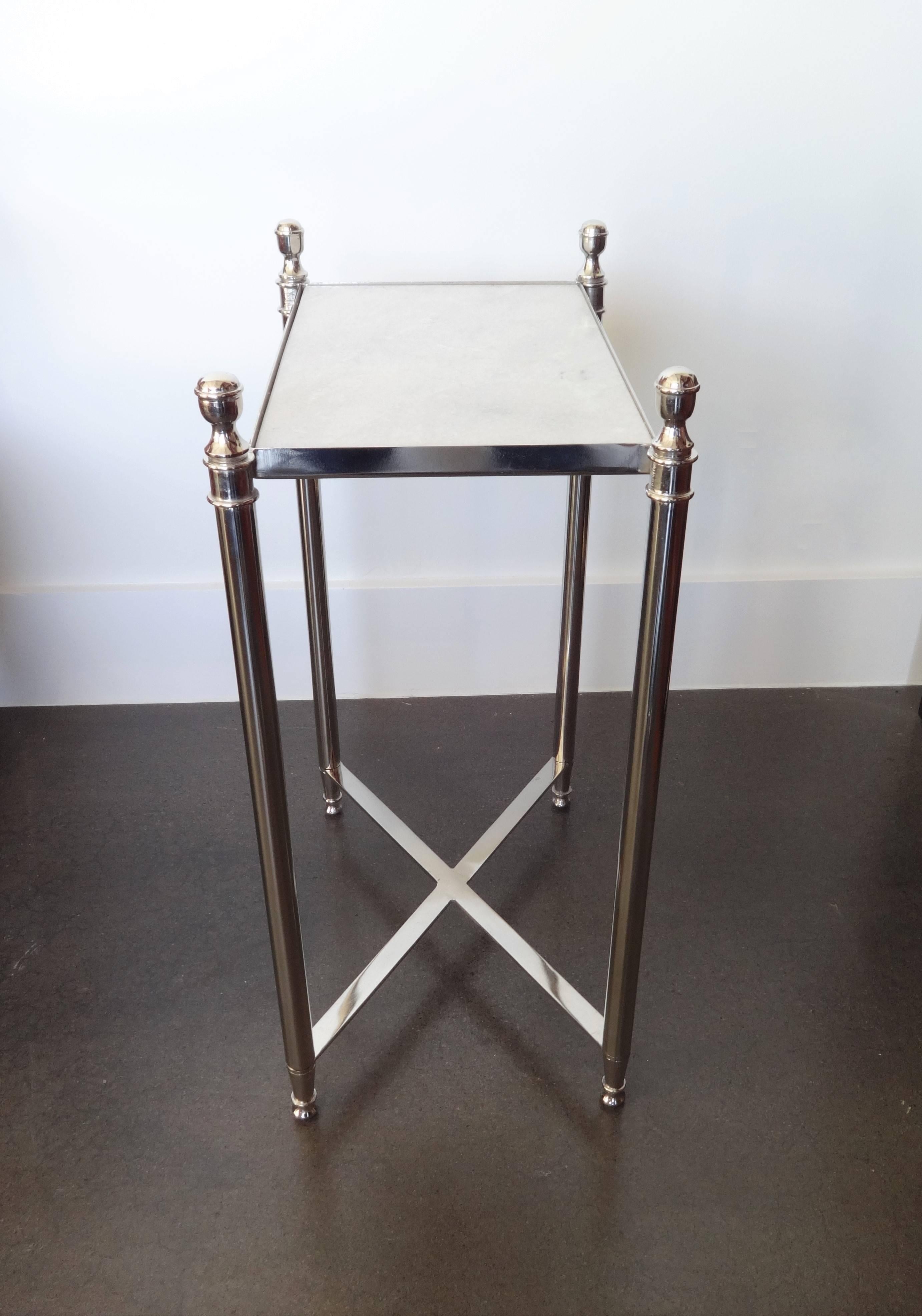 Chrome and Granite Top Side Table In Excellent Condition For Sale In Dallas, TX