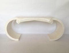 Exceptional Maitland-Smith Tessellated Fossil Stone Console and Mirror