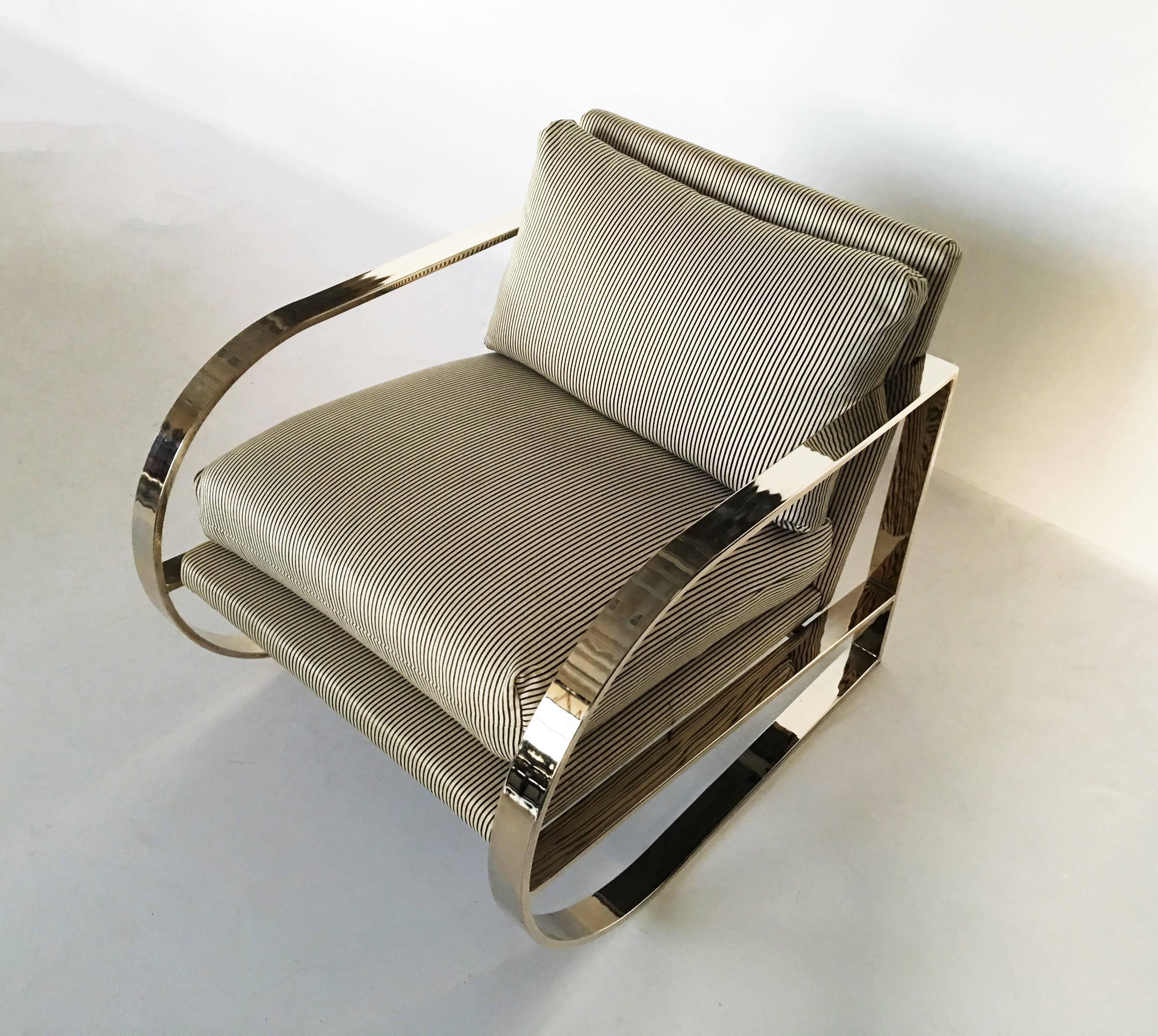 Geometric Form Lounge Chair by John Mascheroni for Swaim Originals In Good Condition For Sale In Dallas, TX