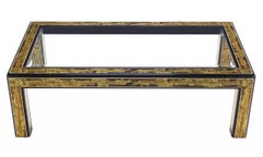 Acid-Etched Brass Coffee Table by Bernhard Rohne for Mastercraft