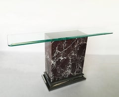 Stunning Mastercraft Marble and Nickel Console Table