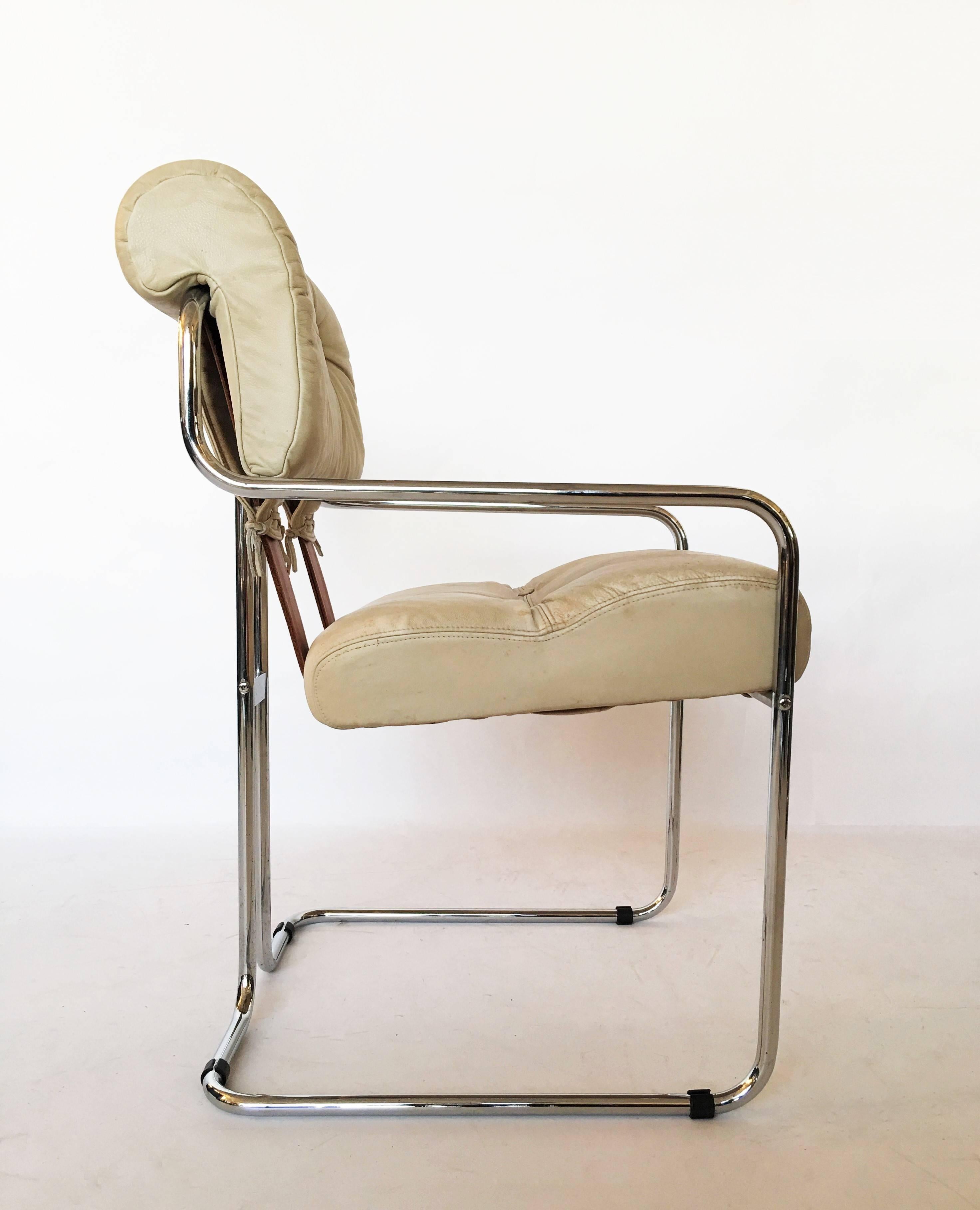 The chair was designed by Guido Faleschini in 1975 exclusively for the Pace Collection. Produced in Italy by i4 Mariani. The chair was designated 