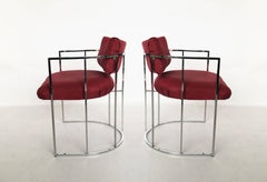 Four Mid-Century Chrome Milo Baughman Dining Chairs