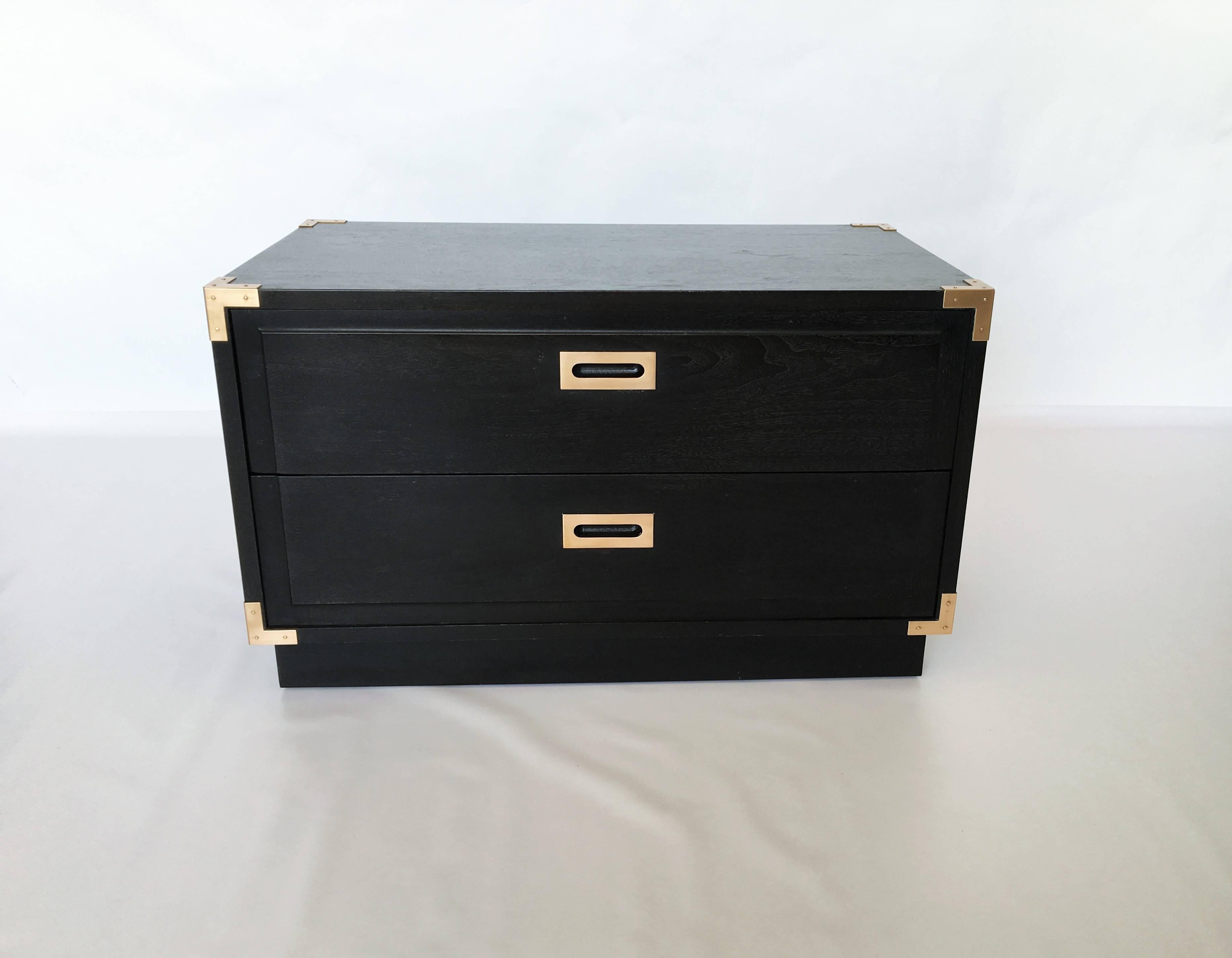 20th Century Pair of Campaign Style End Tables or Nightstands, 1970s