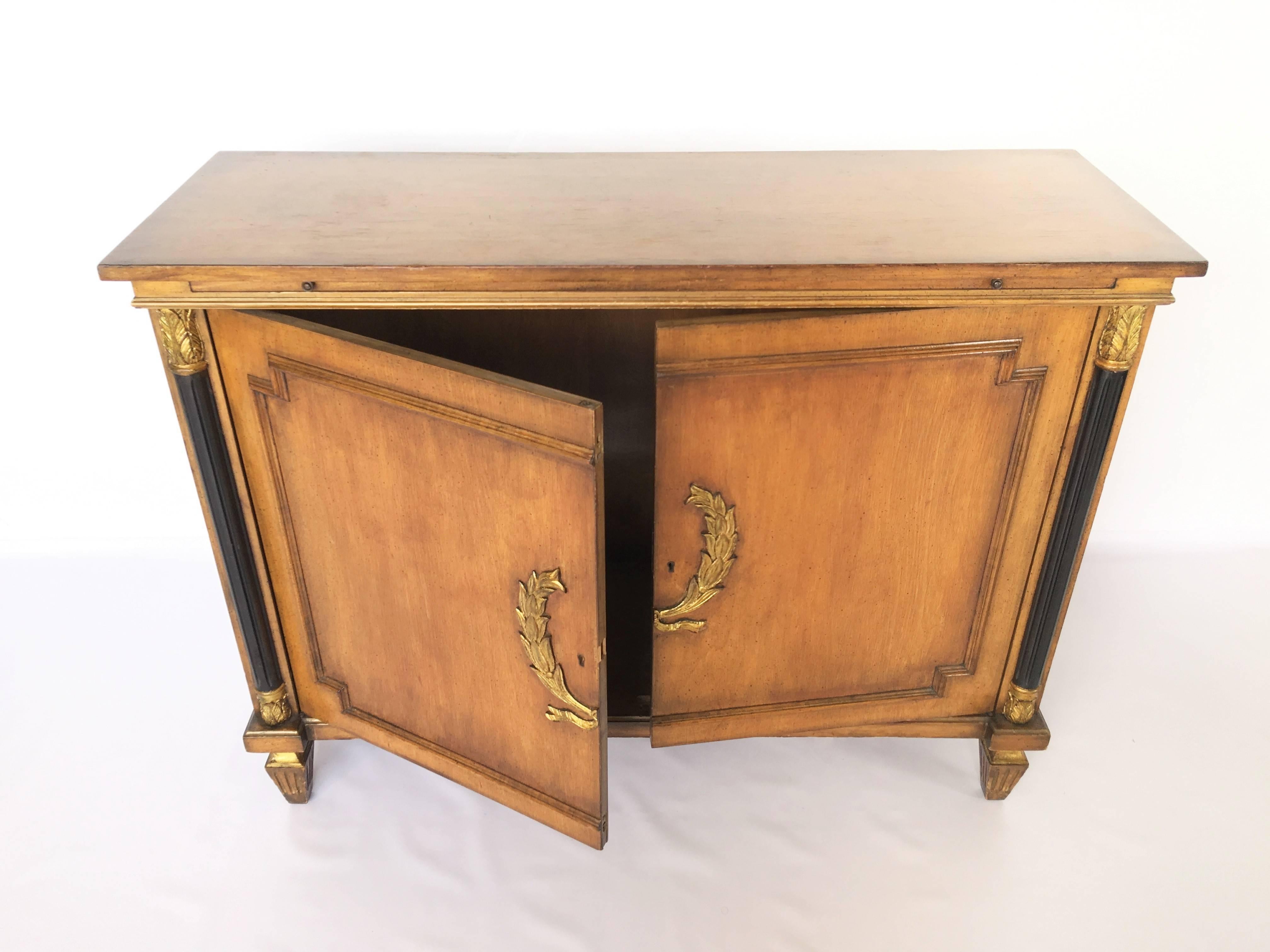 Gold Leaf Exceptional Italian Neoclassical Style Sideboard For Sale