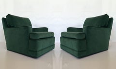 Pair of Billy Haines Style "Seniah" Chairs in Green Upholstery