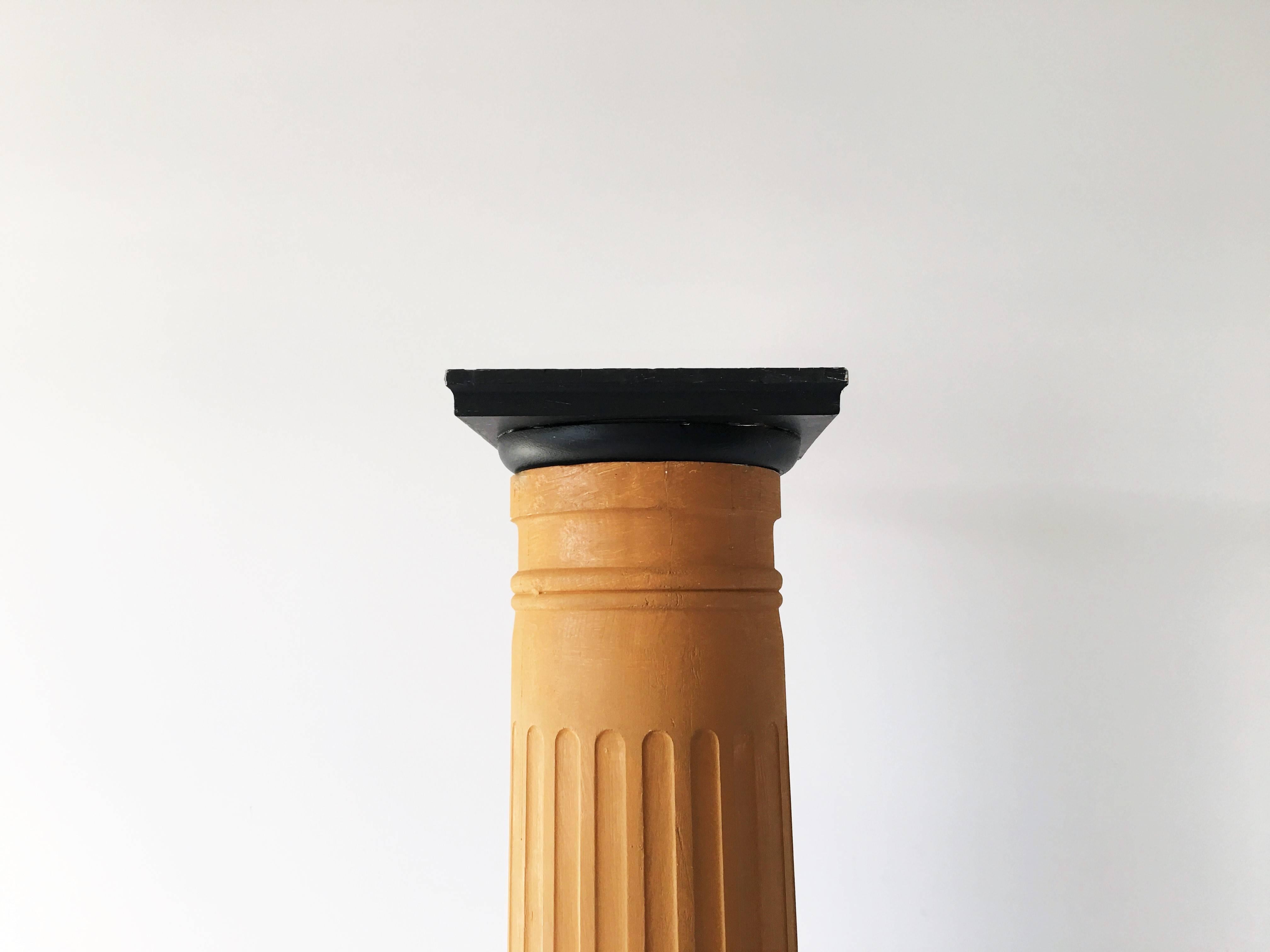 20th Century Set of Four Monumental Painted Wood Columns on Bases For Sale