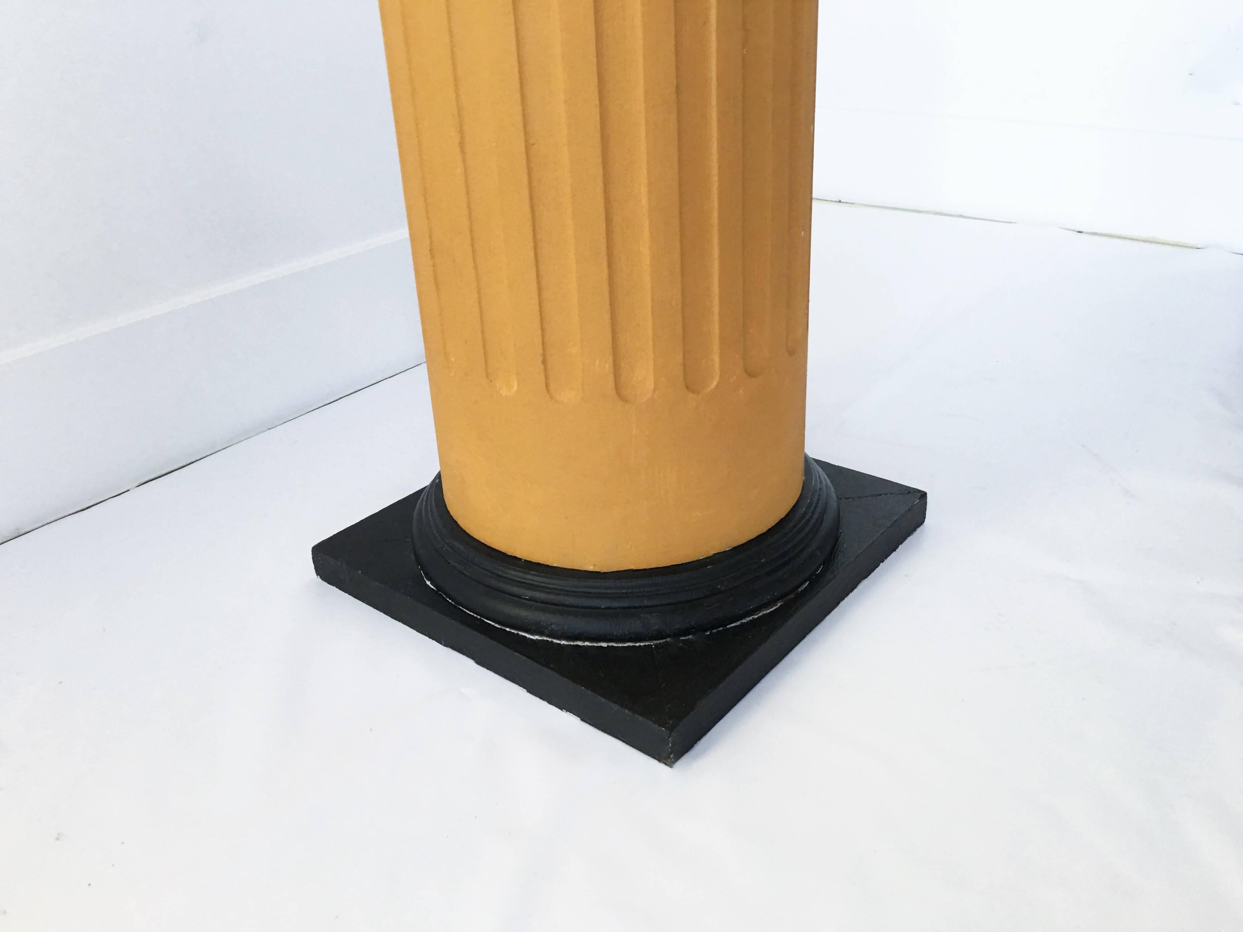 Set of Four Monumental Painted Wood Columns on Bases For Sale 2