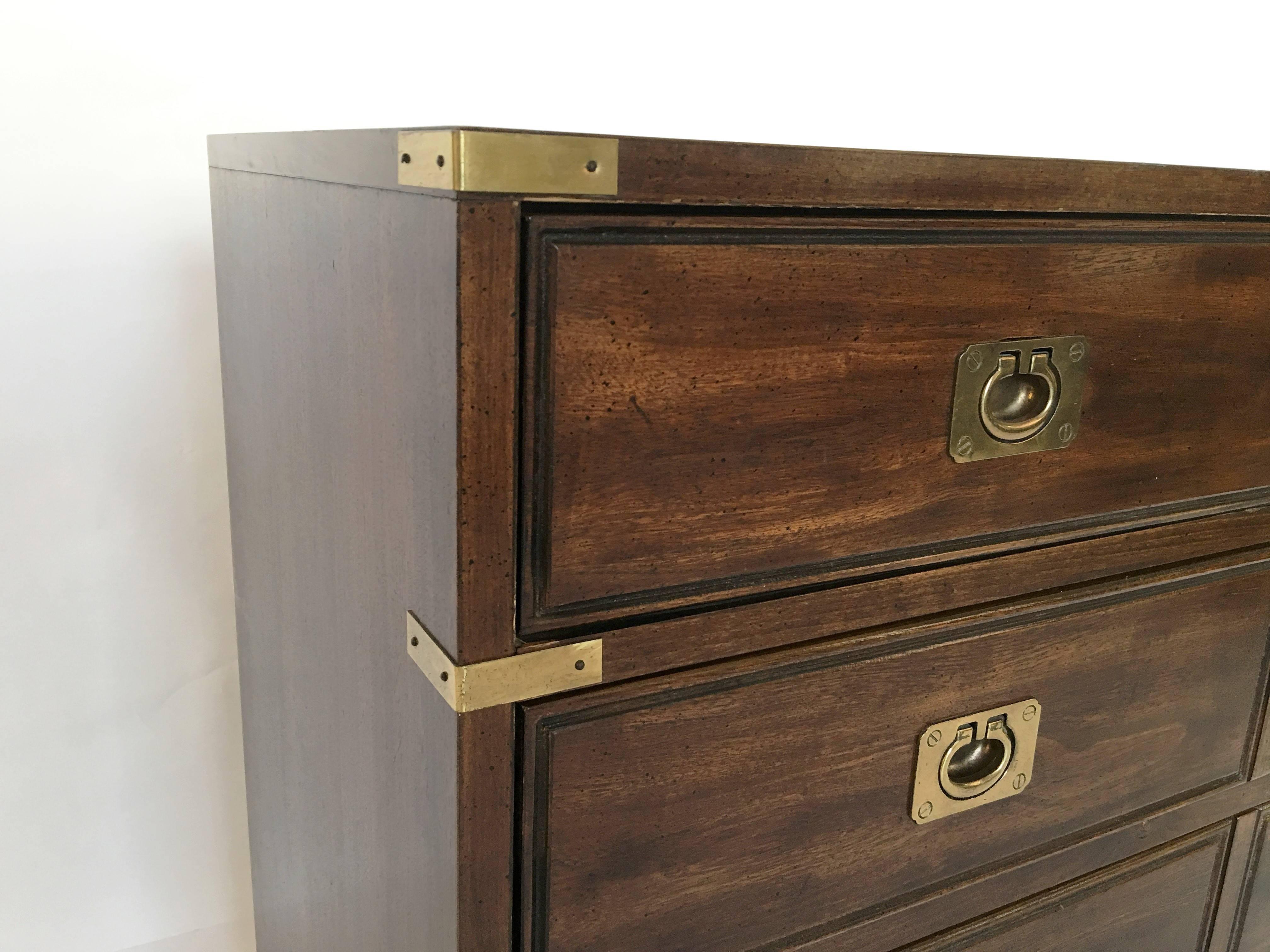Vintage Four-Drawer Campaign Bachelors Chest For Sale 1