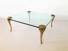 P.E Guerin Gilt Bronze and Glass Coffee Table