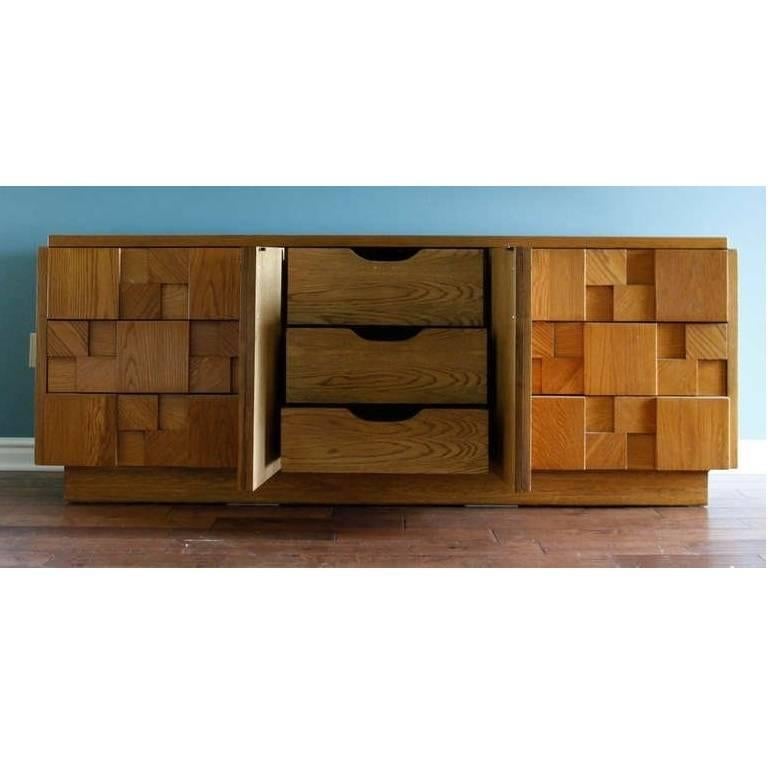 Brutalist Credenza By Lane Furniture At 1stdibs Mid 20th Century Brutalist Credenza By Lane Furniture For