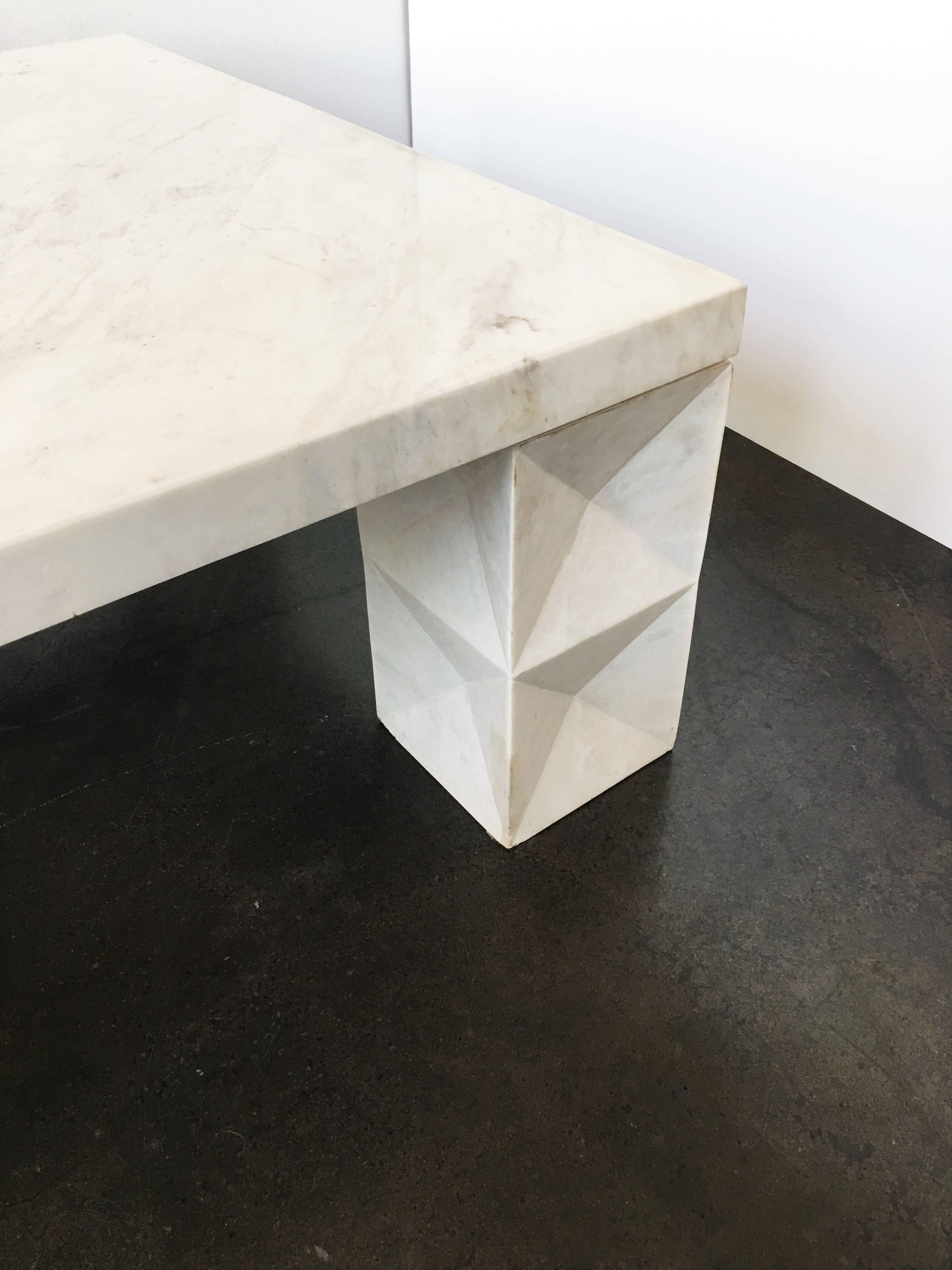 Modernist Coffee Table in Carrara Marble 1