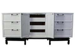 American of Martinsville Dresser in White and Black Lacquer
