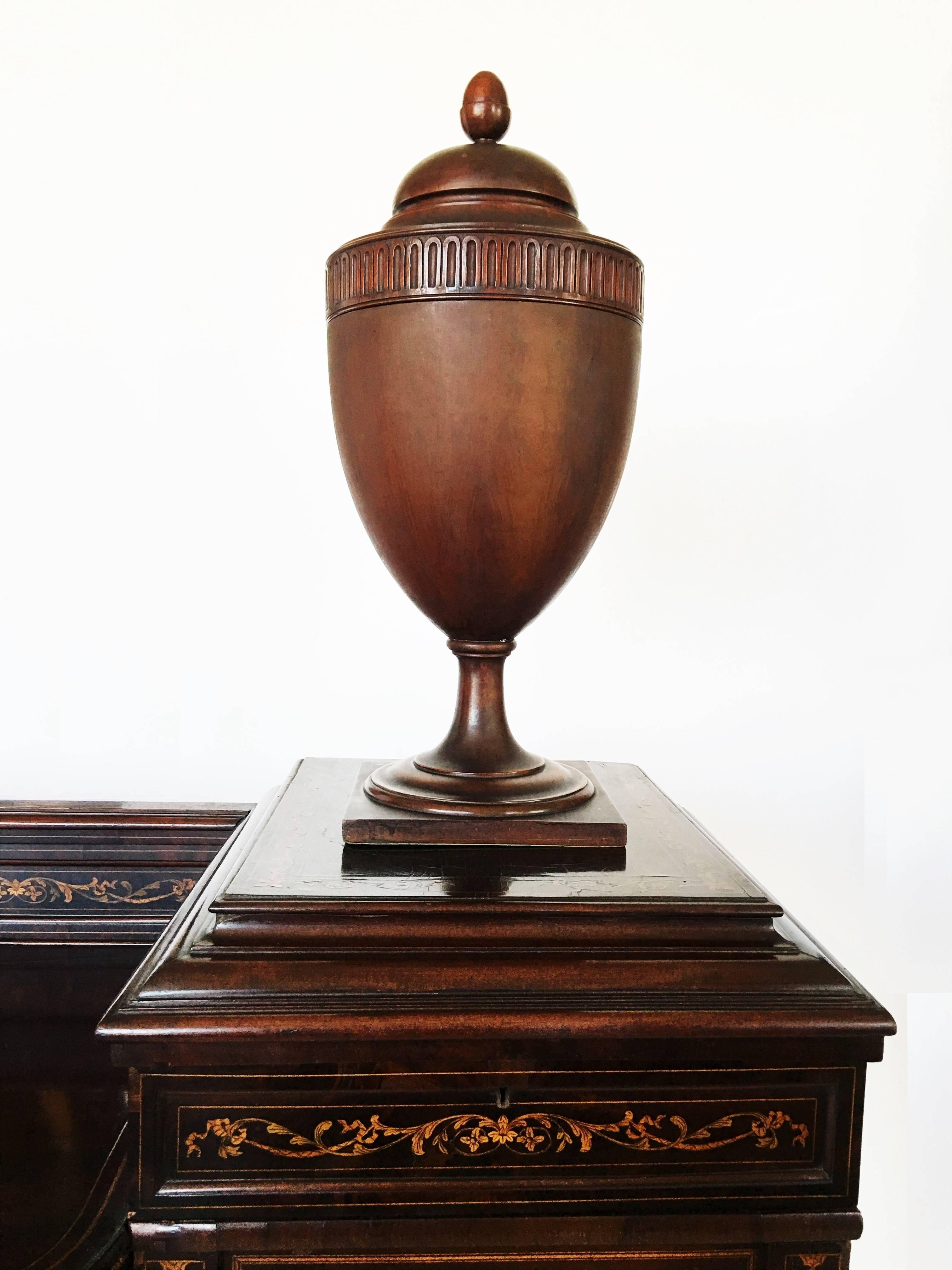 Early 19th Century Regency Marquetry Inlaid Rosewood Pedestal Sideboard with Urn For Sale 7