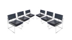 Milo Baughman Thayer Coggin Eight Chrome Dining Chairs
