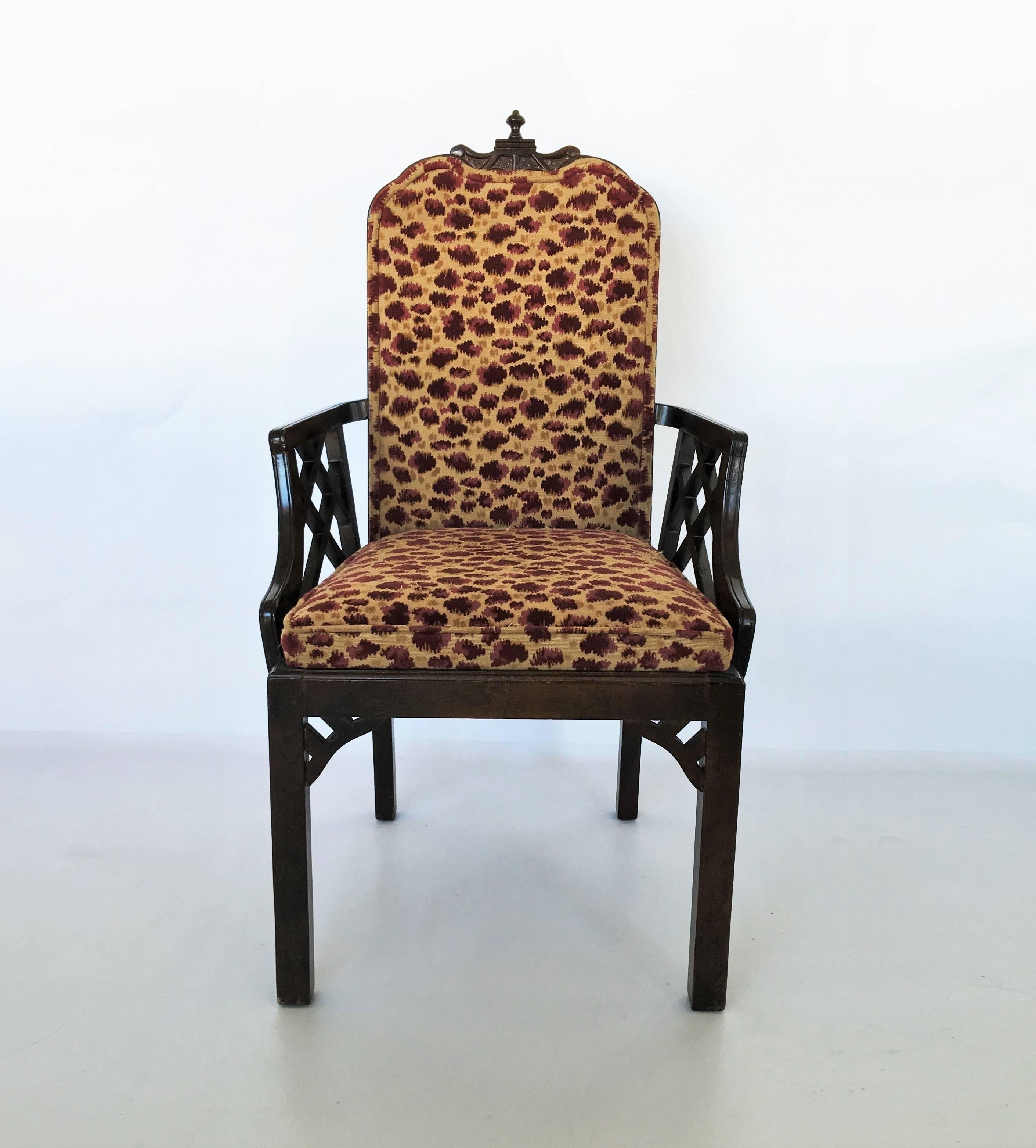 Hollywood Regency Six Chinese Chippendale Dining Chairs For Sale