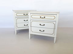 Pair Lacquered French Regency Bachelor Nightstands