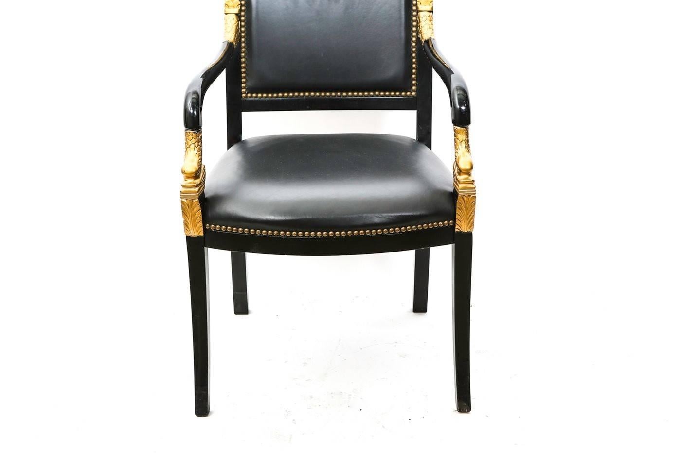 French Set of Four Neoclassical Empire Style Armchairs