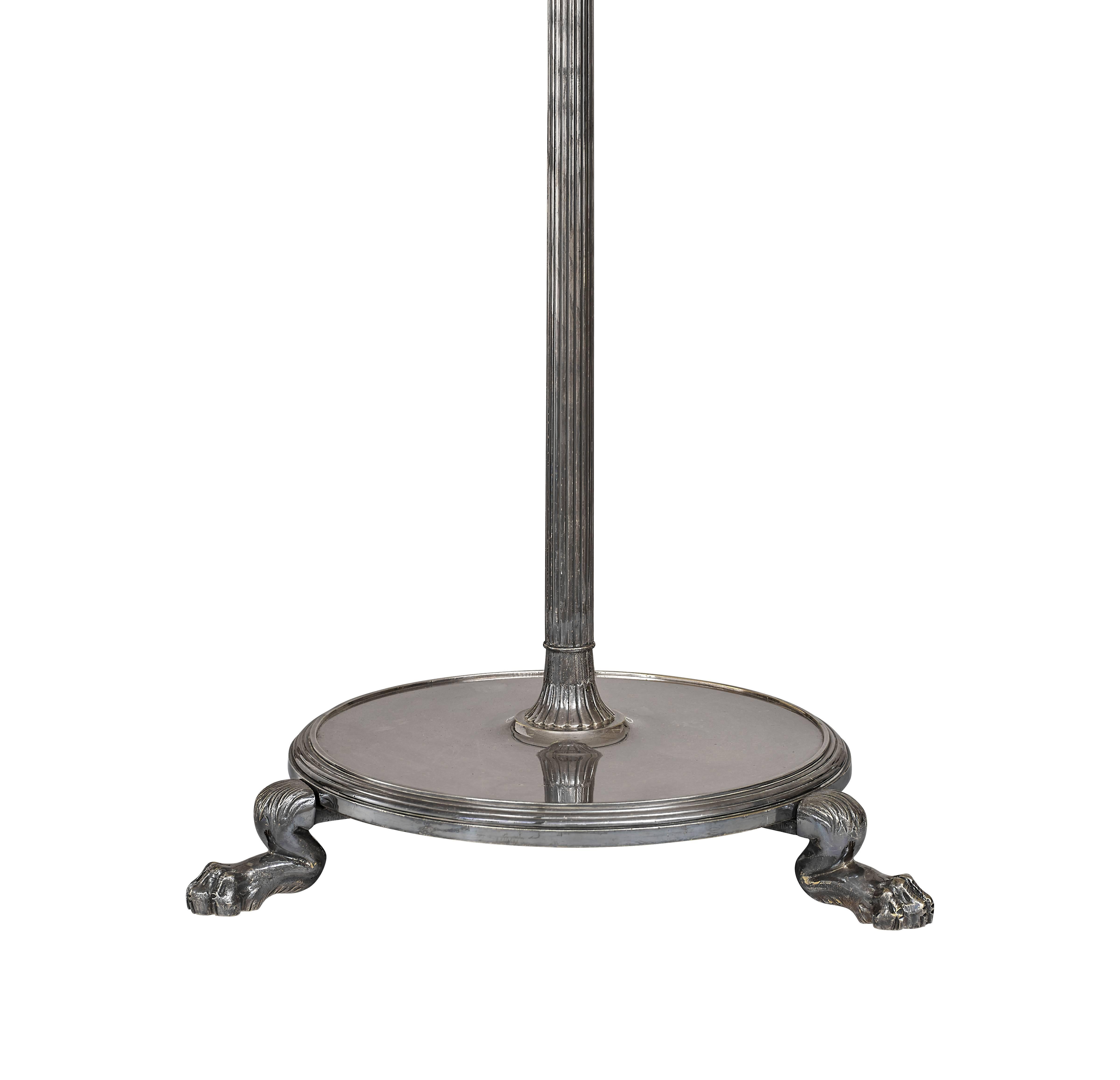 Maison Jansen Neoclassical Silver Floor Lamp In Excellent Condition For Sale In Shrewsbury, GB