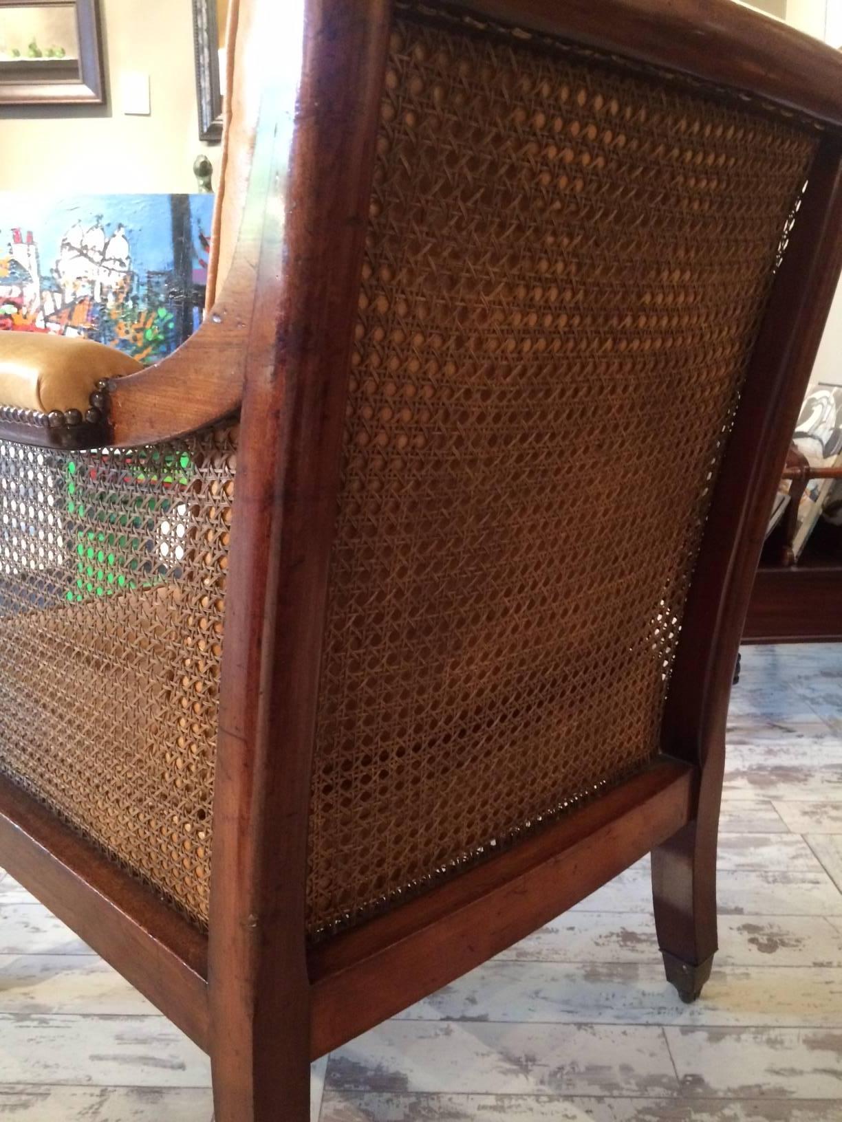 Stunning Regency Period Mahogany Bergere Chair In Excellent Condition For Sale In Shrewsbury, GB