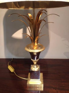Maison Charles Style Chrome and Gold Pineapple Lamp