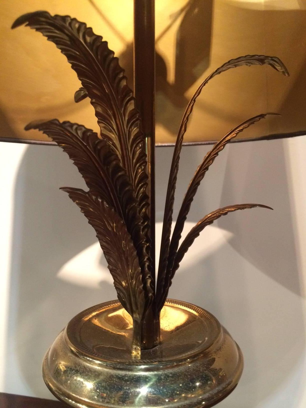 French Maison Charles Style Brass and Gold Pineapple Lamp For Sale